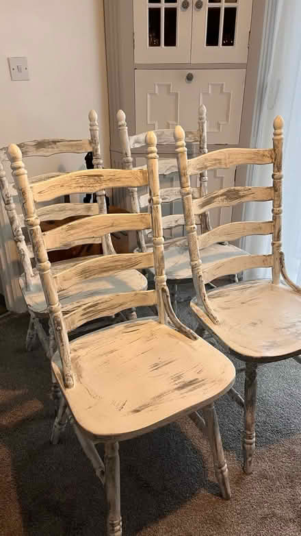 Photo of free 4 wooden chairs (Thorpe Edge BD10) #2