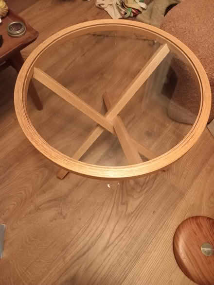 Photo of free Round coffee table, glass topped (Drumcondra) #1