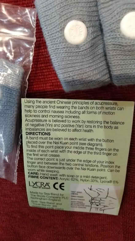 Photo of free 2 pairs of acupressure bands (Risinghurst OX3) #2