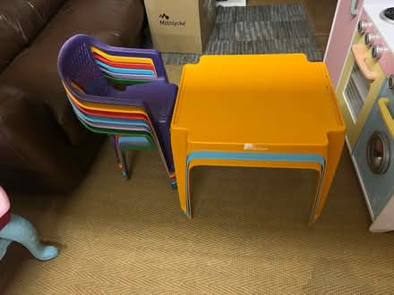 Photo of free Stackable table and chairs (CM3 East Hanningfield.) #1