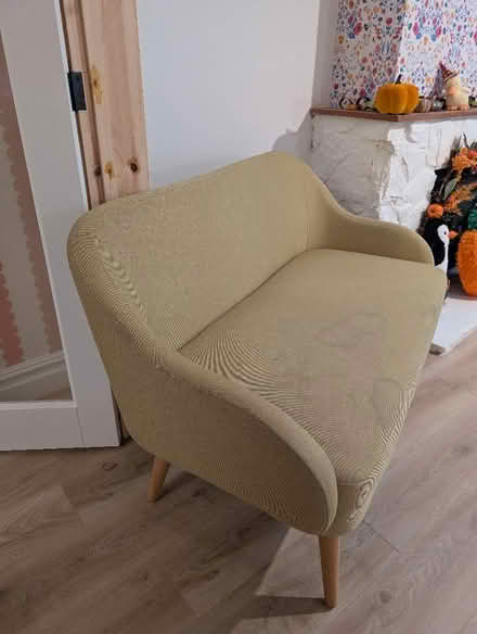 Photo of free Mid century modern style yellow 2 seater sofa (Shottermill GU27) #3