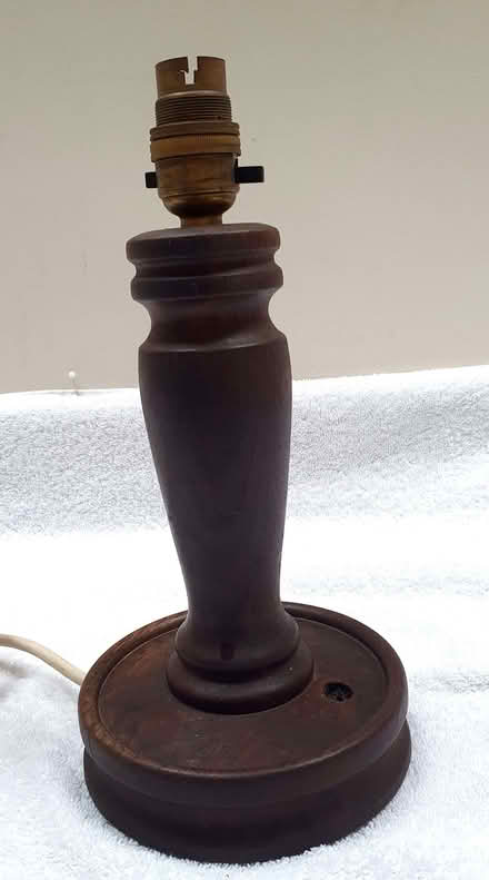 Photo of free Vintage oak table lamp (no shade) (Chilcompton) #1