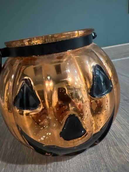 Photo of free Metallic Glass Pumpkin Candle Holder. (Southsea PO4) #2