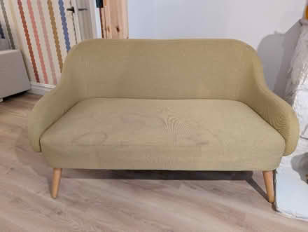 Photo of free Mid century modern style yellow 2 seater sofa (Shottermill GU27) #1