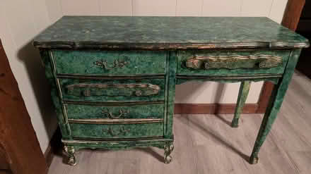 Photo of free Green and gold painted desk (Cumberland, near Monastery.) #1