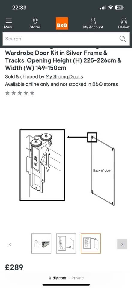 Photo of free Set of 2 Mirror sliding doors (UB5) #4