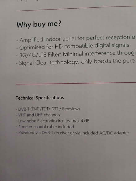 Photo of free Amplified Indoor aerial (Harley Shute TN38) #2