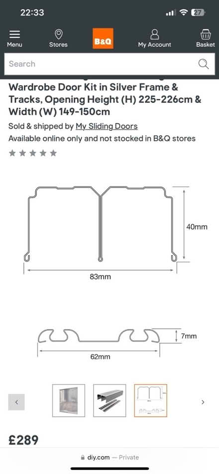 Photo of free Set of 2 Mirror sliding doors (UB5) #3