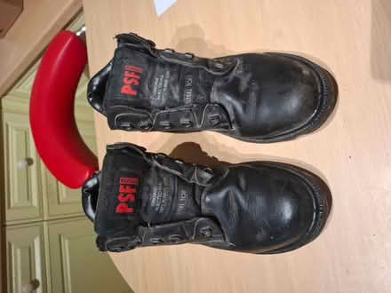 Photo of free Steel toecapped work boots. Size 7 (Threemilestone Truro) #1