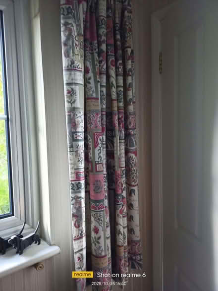 Photo of free Pair of patterned curtains (Fords Farm RG31) #1