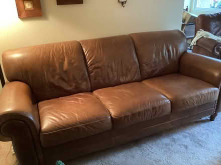 Photo of free Leather Sofa (Downtown Livermore) #1