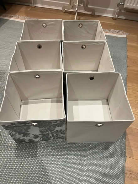 Photo of free Argos Home Squares Boxes - 3 Grey & 3 Floral (Fulham Palace Rd W6) #2