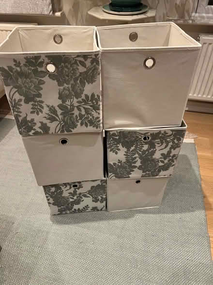 Photo of free Argos Home Squares Boxes - 3 Grey & 3 Floral (Fulham Palace Rd W6) #1