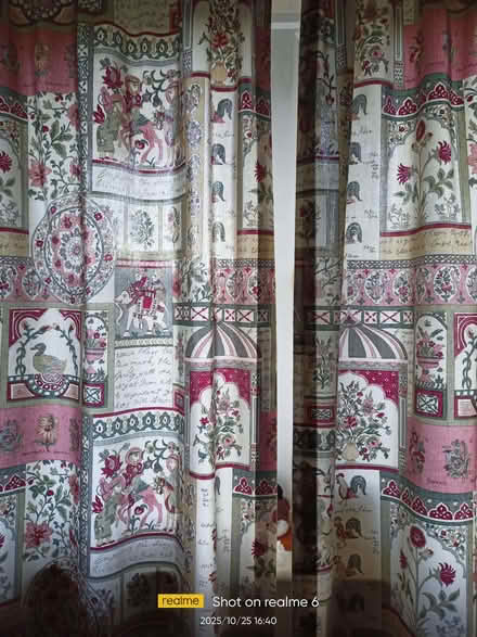Photo of free Pair of patterned curtains (Fords Farm RG31) #4