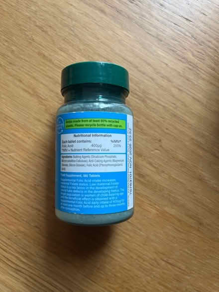 Photo of free Folic Acid Pills (Hitchin) #2