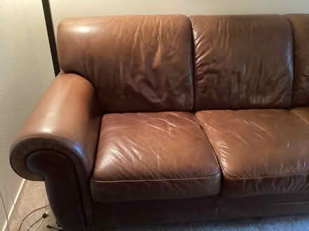 Photo of free Leather Sofa (Downtown Livermore) #2