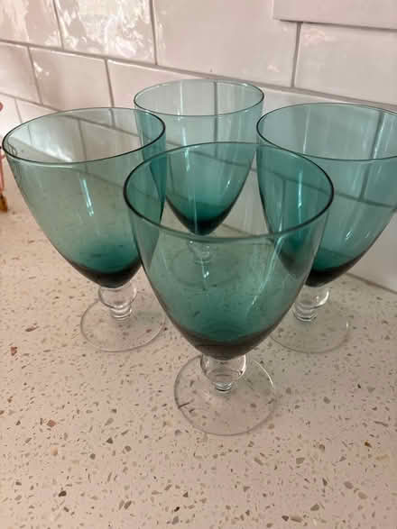 Photo of free Blue glass wine/ water glasses (Boxmoor, Hemel Hempstead) #2