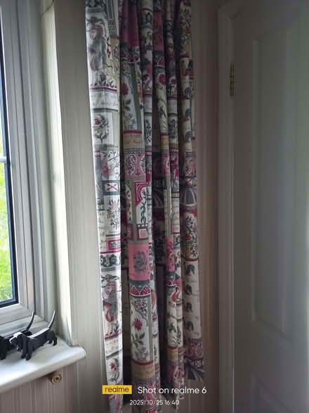 Photo of free Pair of patterned curtains (Fords Farm RG31) #3