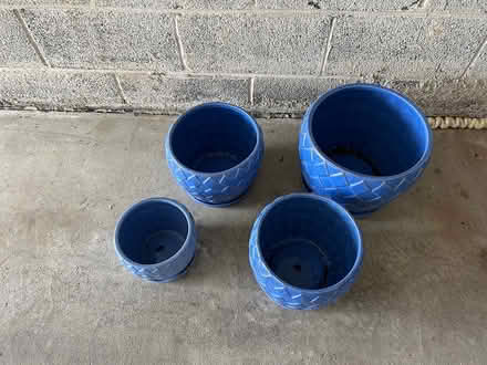 Photo of free 4 Blue ceramic planters (North Wales) #2