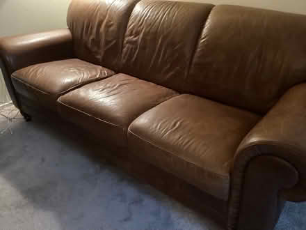 Photo of free Leather Sofa (Downtown Livermore) #3