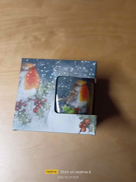 Photo of free Robin Christmas mug and coaster set (Fords Farm RG31) #1