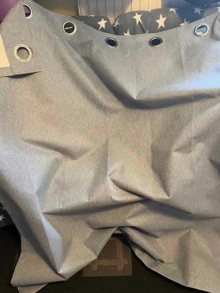 Photo of free Pair of light grey curtains for pole (Woodley RG5) #3