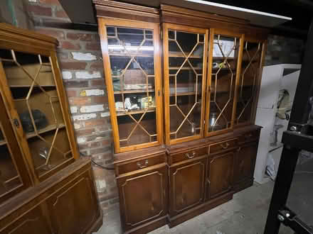 Photo of free Yew display cabinet with shelves (CM3 East Hanningfield.) #1
