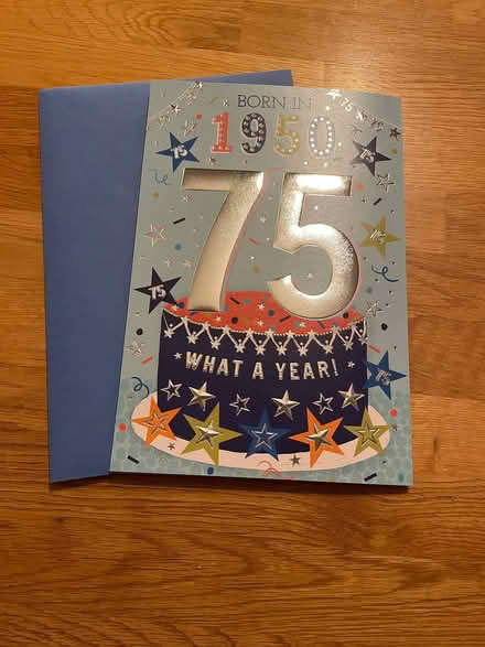 Photo of free 75th birthday card (Woodmancote GL11) #1