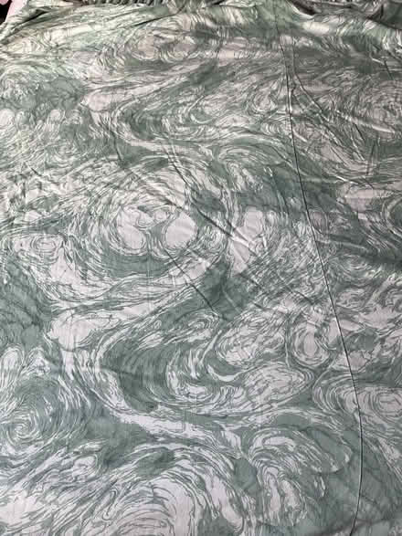 Photo of free Green patterned cotton lined curtains (Brasenose OX11) #1