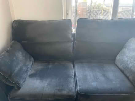 Photo of free Next Blue 2 seater settee (AL8 Welwyn Garden City) #1