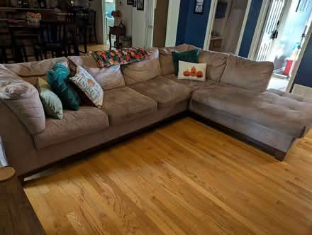 Photo of free 2 piece tan/beige sectional sofa (South Elgin, IL) #1