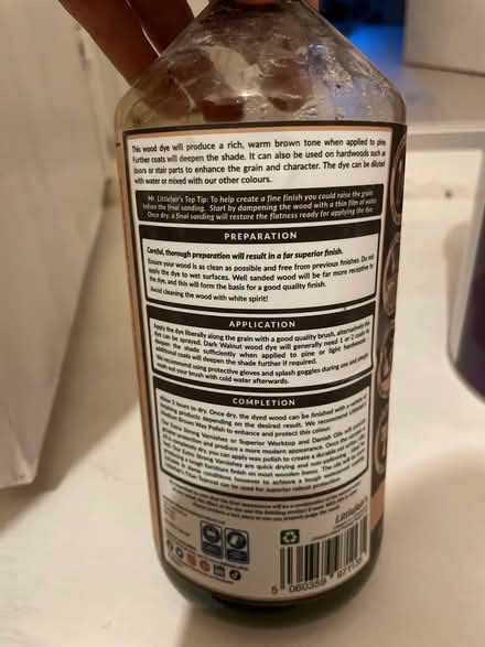 Photo of free Dark walnut wood dye (Finsbury park) #3