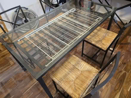 Photo of free Glass Top Dining Table w/ Chairs (146th & Amsterdam Ave) #4
