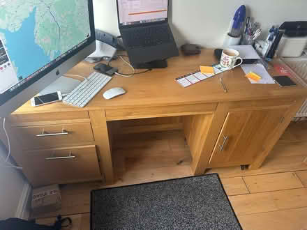 Photo of free very heavy solid oak desk (Lostock Hall PR5) #1