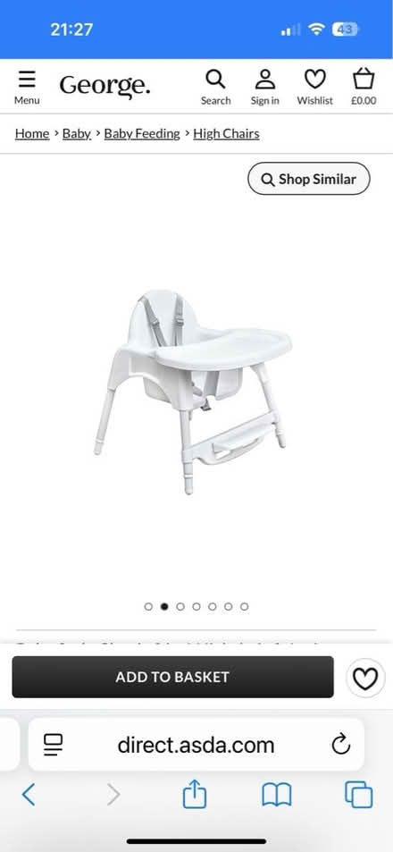 Photo of free High chair (S5 8HN) #2