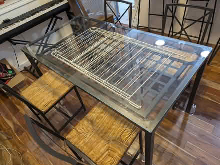 Photo of free Glass Top Dining Table w/ Chairs (146th & Amsterdam Ave) #3