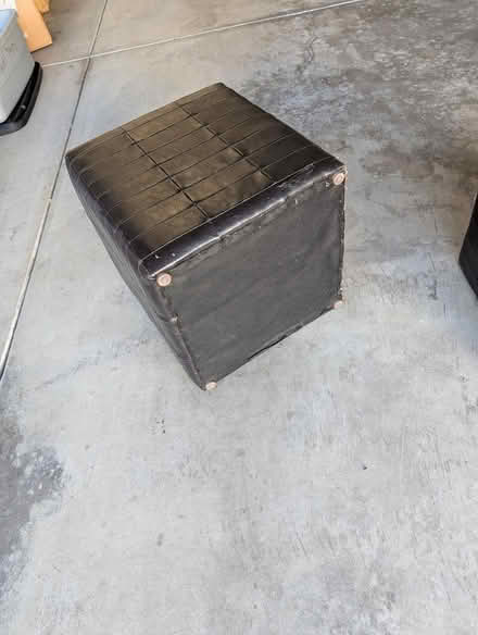 Photo of free two leather(?) cube footstools (Terra Vista Way and Pierce Ave) #3
