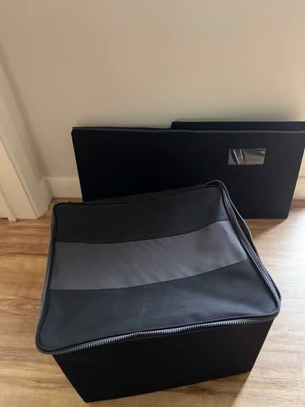 Photo of free Two black zipped storage boxes (Knotty Green HP9) #3