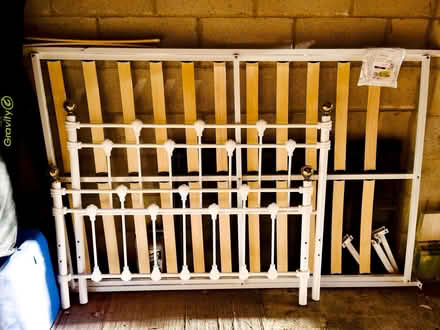 Photo of free 4 foot bed frame with mattress (Sweeny Mountain SY10) #1