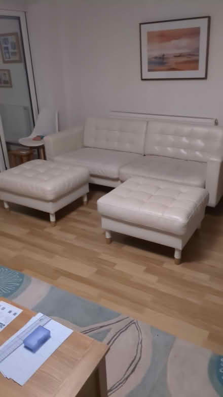 Photo of free White Ikea Leather Sofa (Guildford GU3) #1