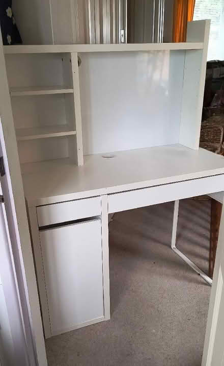 Photo of free Desk with cupboard, drawers & shelves (Malvern Link WR14) #1