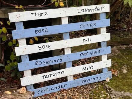 Photo of free Herb sign from pallet (Burley BH24) #1