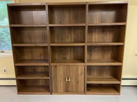 Photo of free good quality pressed wood shelves (buchanan, ny 10511.) #1