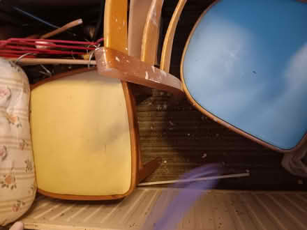 Photo of free Kitchen Chairs with Blue Seats & Yellow Seat (Knaresborough HG5) #1