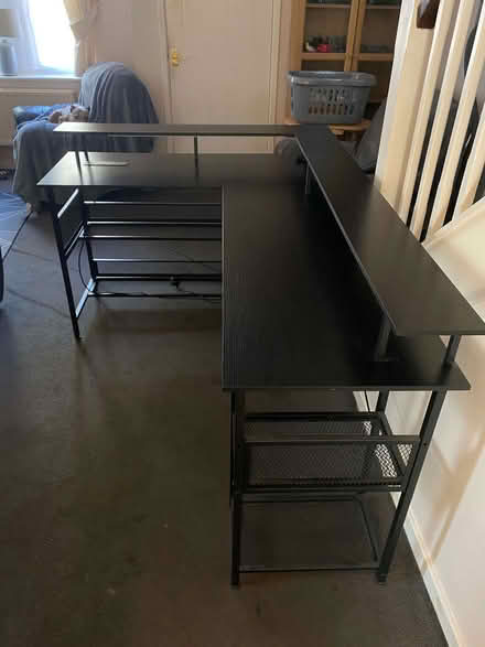 Photo of free Black L Shaped Desk (ME10) #1