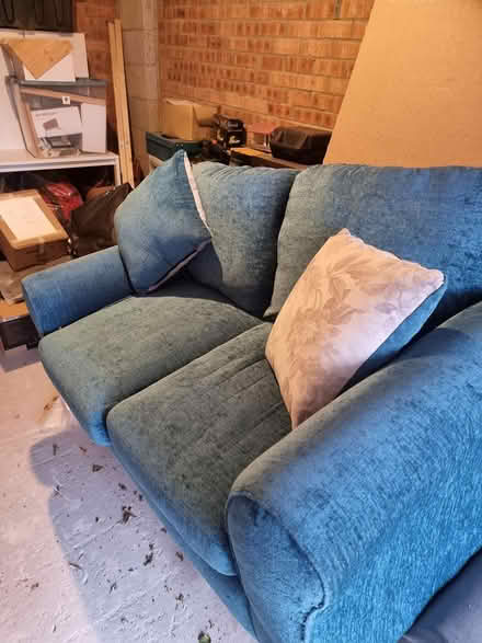 Photo of free Two seater sofa teal blue (ng14 calverton nottingham) #1