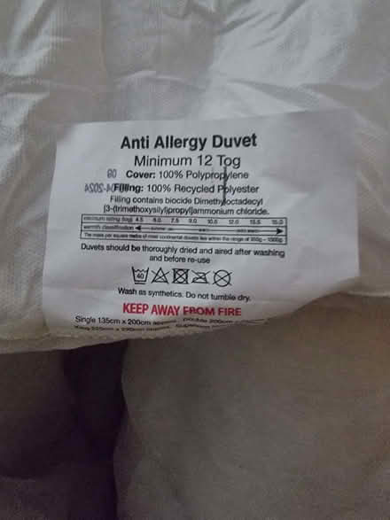 Photo of free Unused King Size Anti allergy duvet (Cliffe BN7) #1
