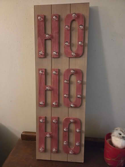 Photo of free Lighted Ho Ho Ho sign (Uphams Corner dorchester) #2