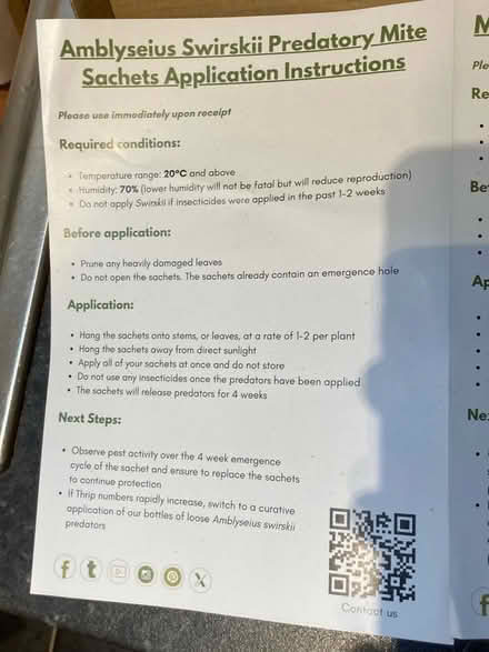 Photo of free Thrip prevention/treatment - predatory mites (organic) (Bilton CV22) #3