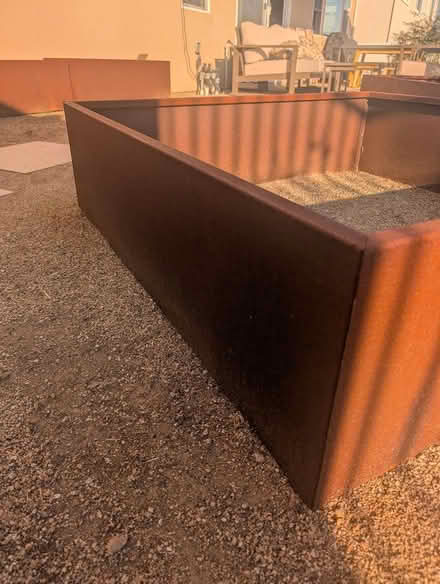 Photo of free 48" square corten steel planters (Terra Vista Way and Pierce Ave) #4